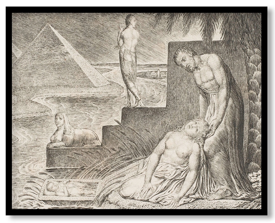 Hiding of Moses by William Blake (1825)