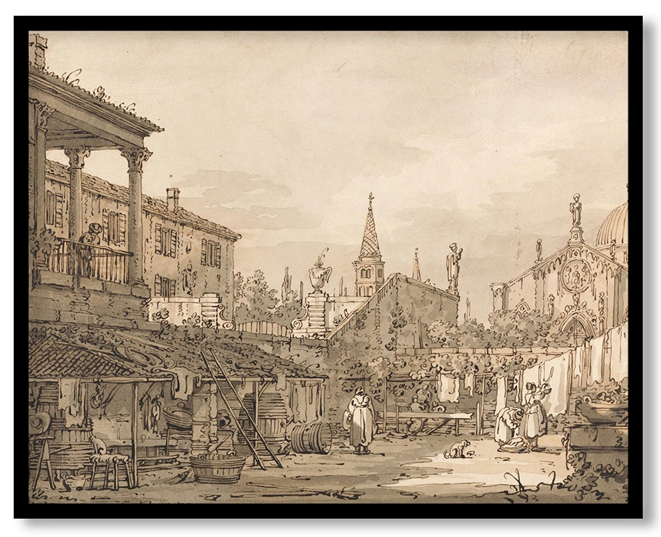 Capriccio of a Venetian Courtyard by Giovanni Antonio Canaletto