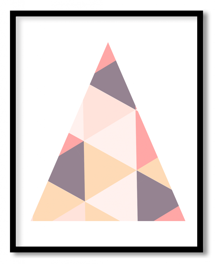 Geometric Scandinavian colorful triangle