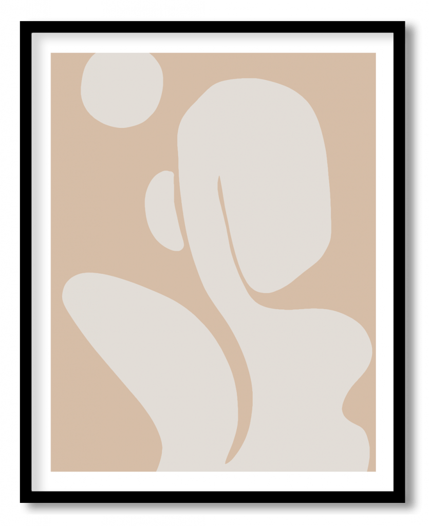 Minimalist boho beige color figure abstract