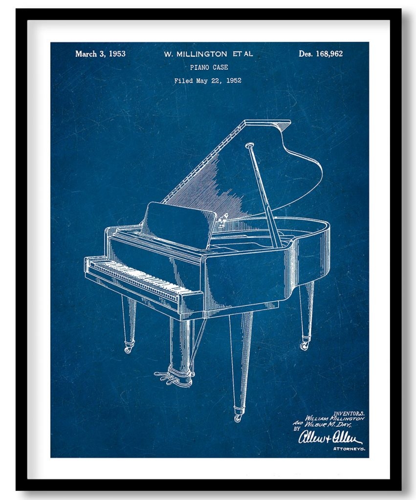 Piano case 1953 blueprint