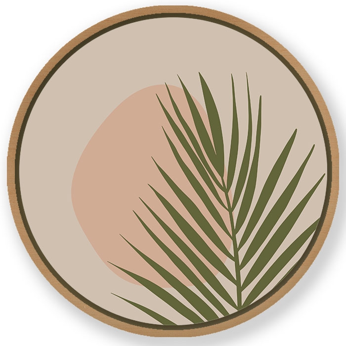 Mold boho leaves - Circular Wooden Frame