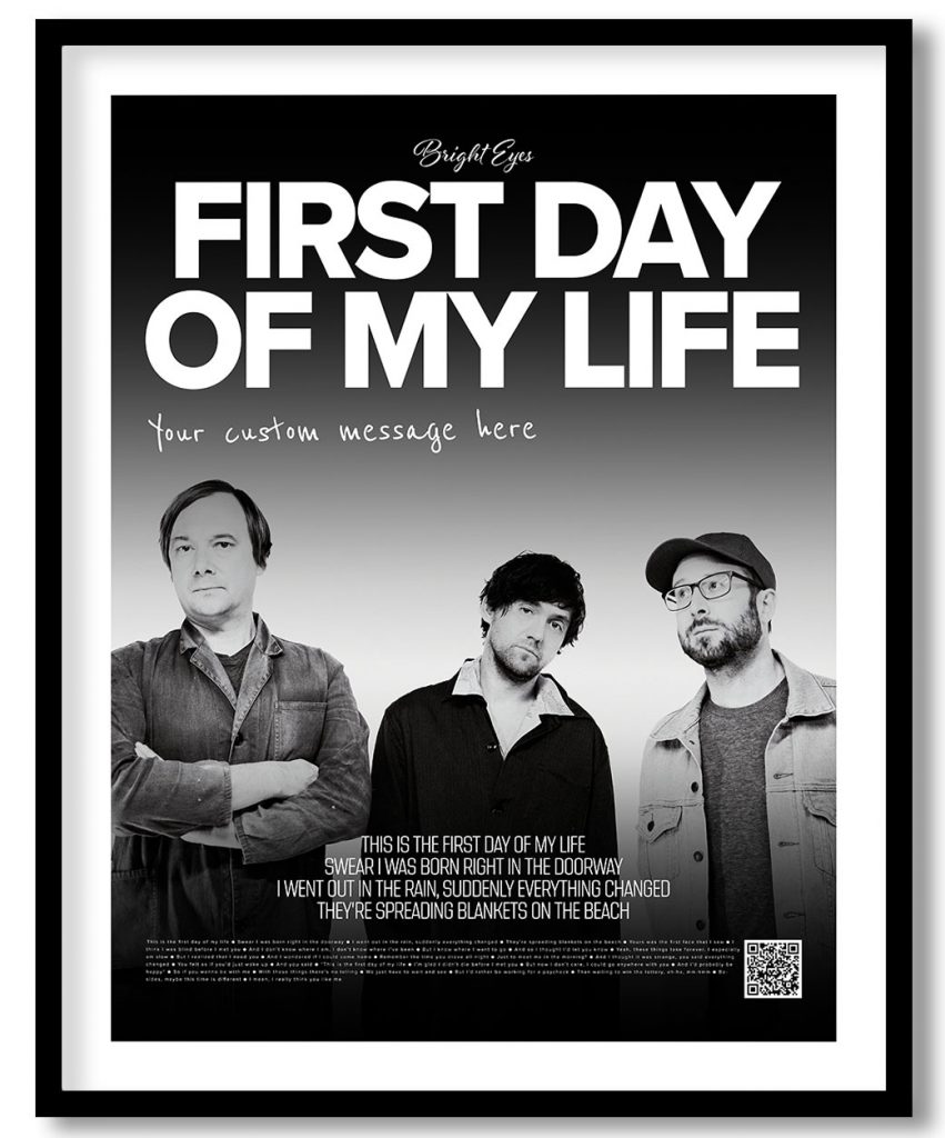 Bright Eyes - First day of my life (poster)