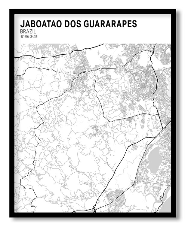 Strip above poster yellow map of Jaboatao Dos Guararapes