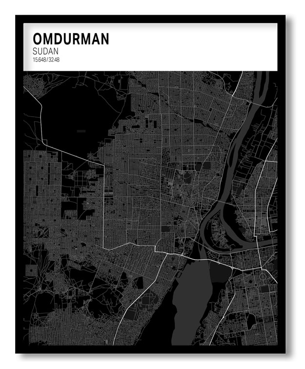 Strip above poster black map of Omdurman