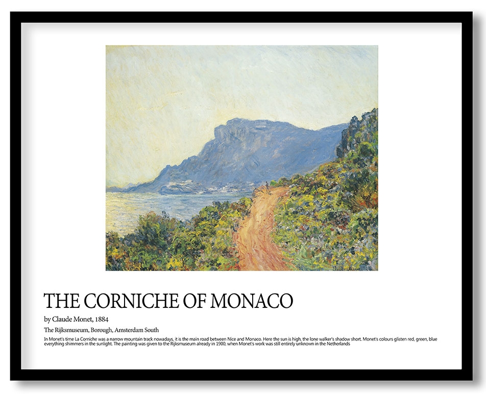 The corniche of monaco by Claude Monet (1884)