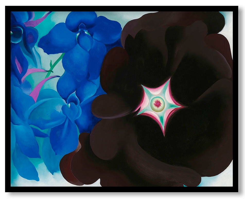 Black Hollyhock Blue Larkspur by Georgia O'Keeffe (1930)