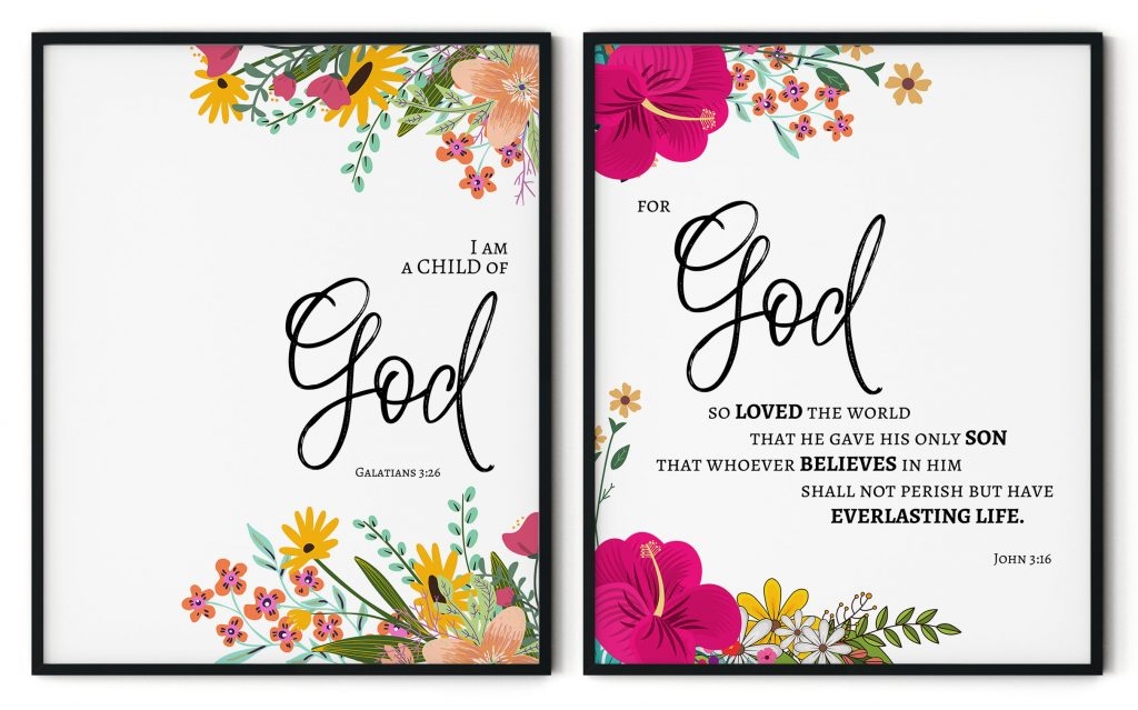 Set of 2 bible quotes - I am child of god