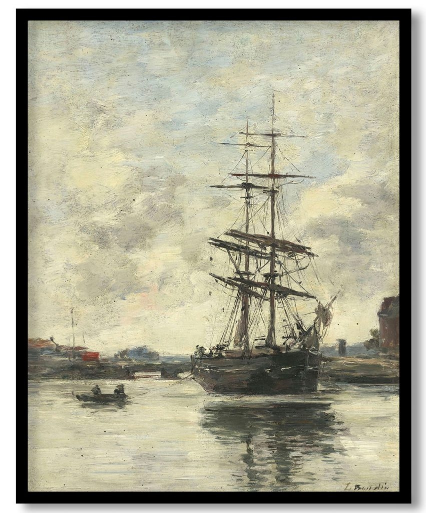 Ship on the Touques by Eugene Boudin (1888-95)