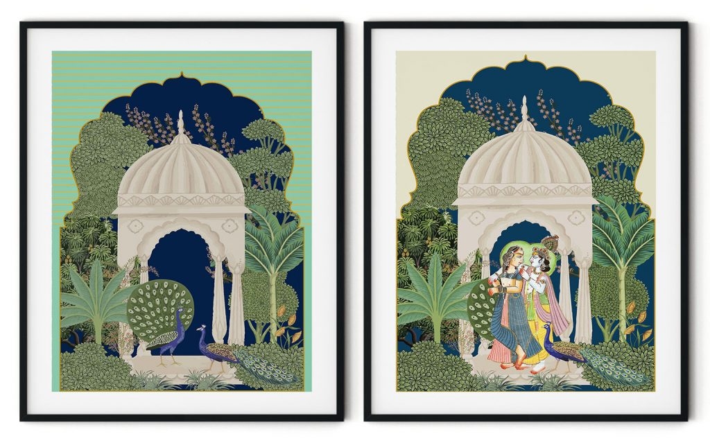 Set of 2 vintage shiva and parvati god and mor