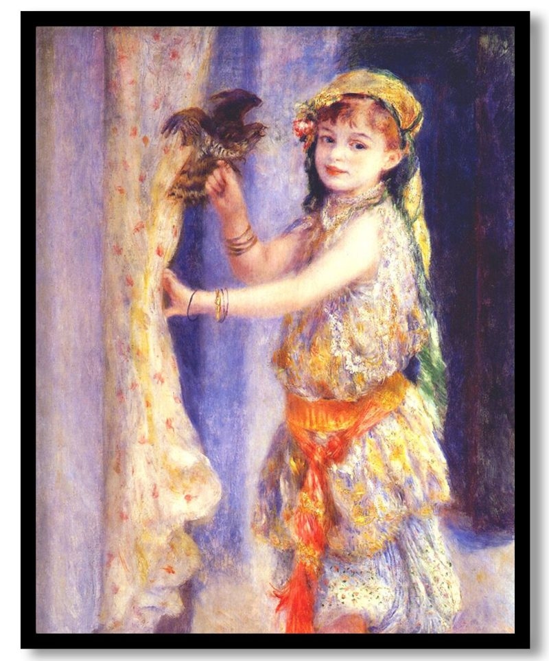 Girl with Falcon by Pierre Auguste Renoir (1882)