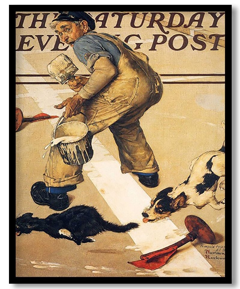Road Line Painter's Problem by Norman Rockwell (1937)