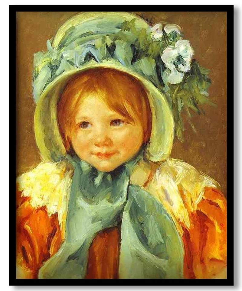 Sarah in a Green Bonnet by Mary Cassatt (1901)