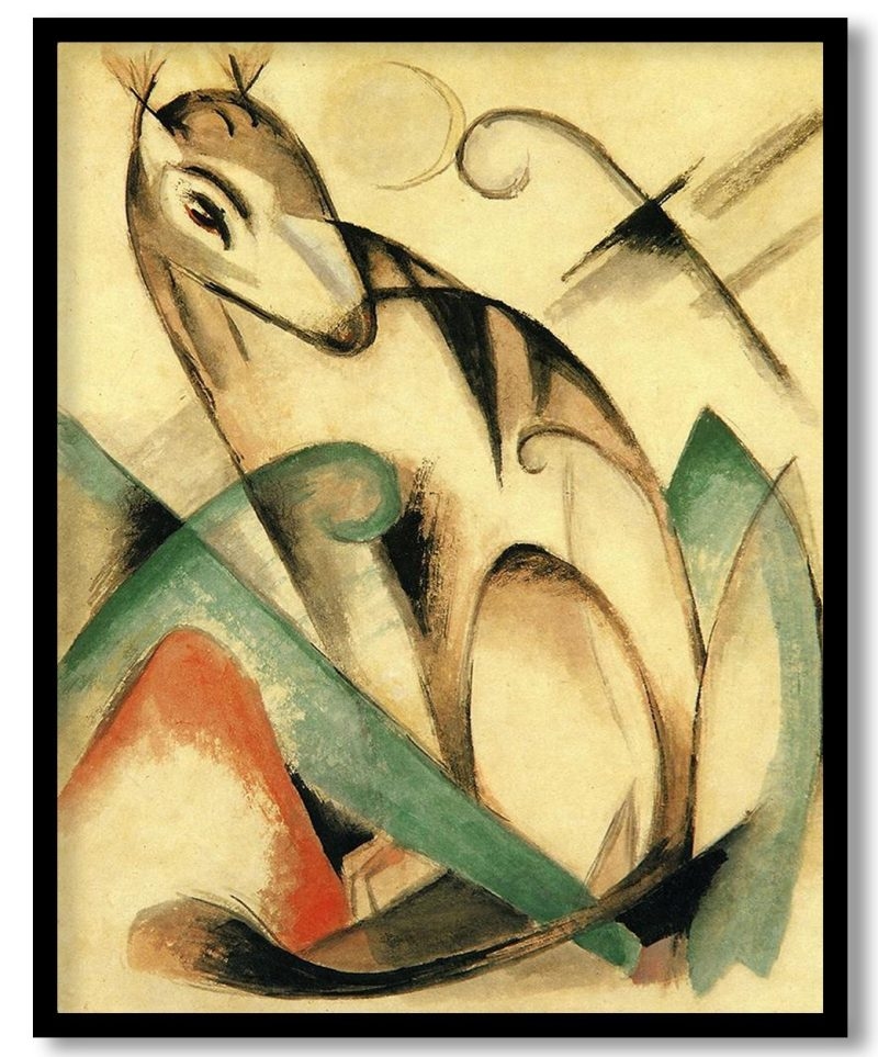 Seated Mythical Animal by Franz Marc (1913)