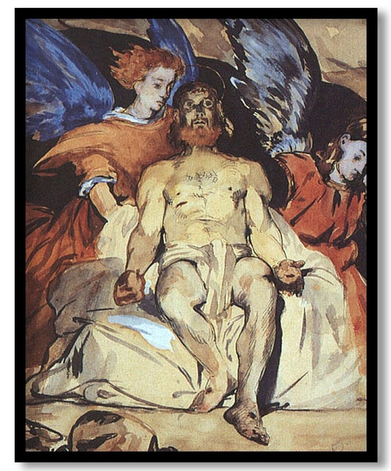 Study To Dead Christ With Angels by Edouard Manet (1864)
