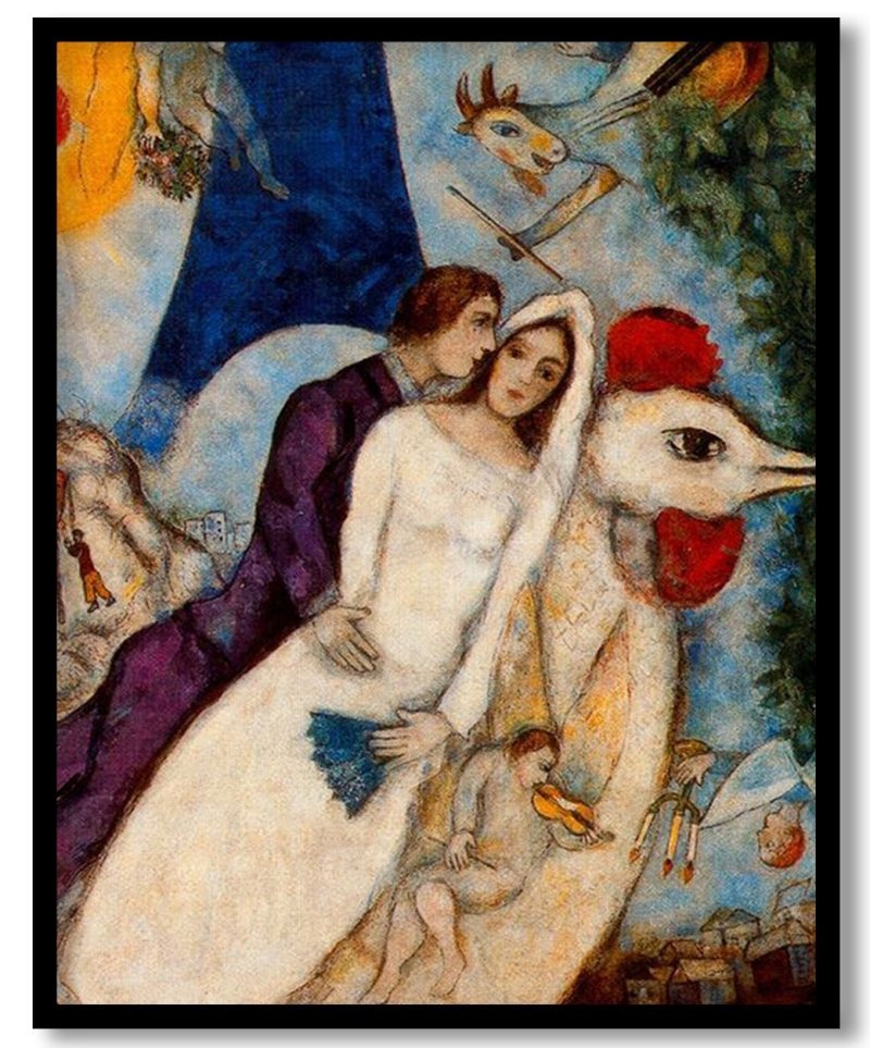 The Betrothed And Eiffel Tower by Marc Chagall (1913)
