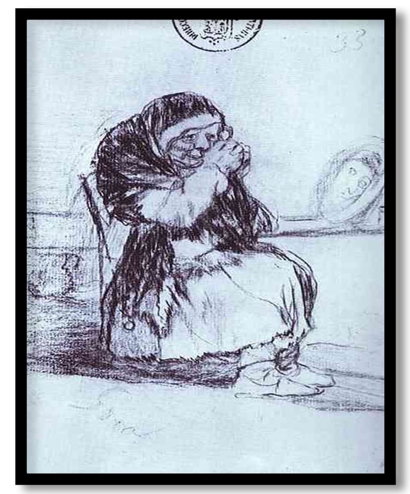 The Old Woman with a Mirror by Francisco Goya (1828)