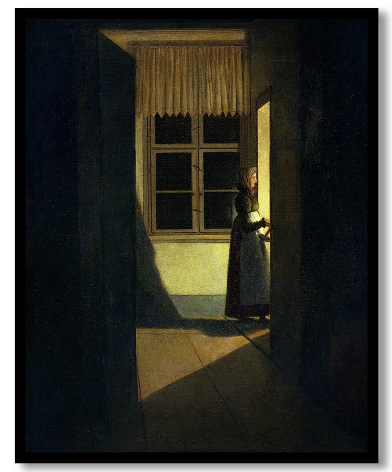 Woman with a candlestick by Caspar David Friedrich (1825)