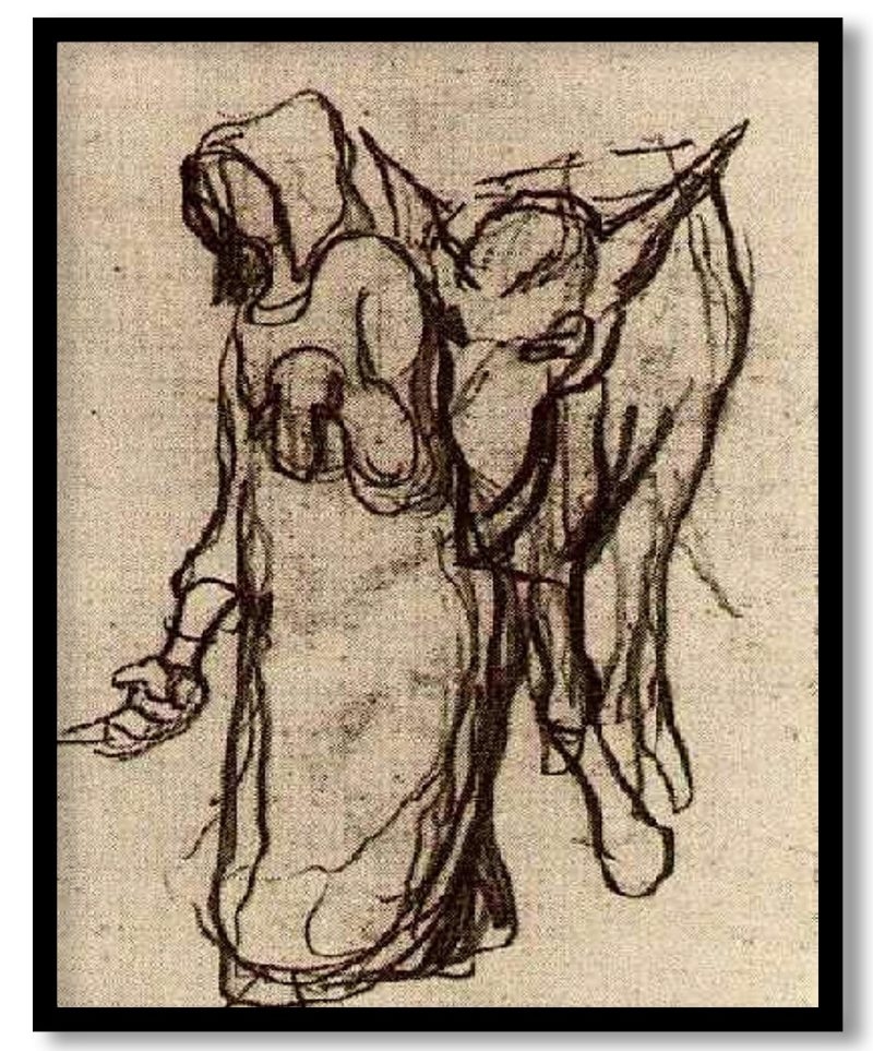 Woman with a Donkey by Vincent van Gogh (1890)
