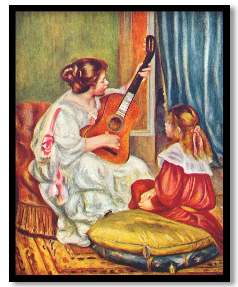 Woman with a guitar by Pierre Auguste Renoir (1897)