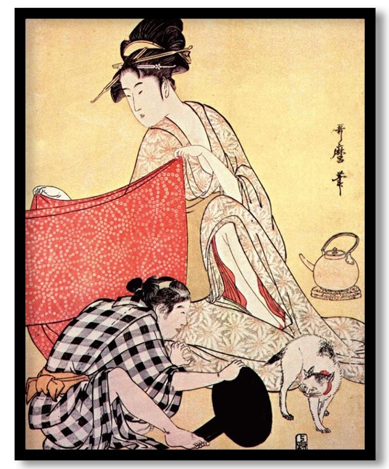 Women making dresses by Kitagawa Utamaro (Unknown)