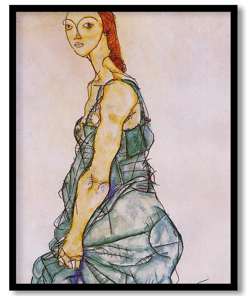 Upright Standing Woman by Egon Schiele (1912)
