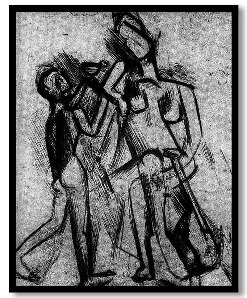 Two naked figures by Pablo Picasso (1909)