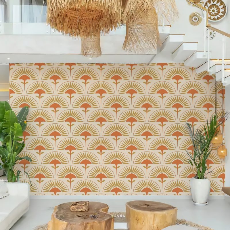 Amber Blooms and Sunset Fans