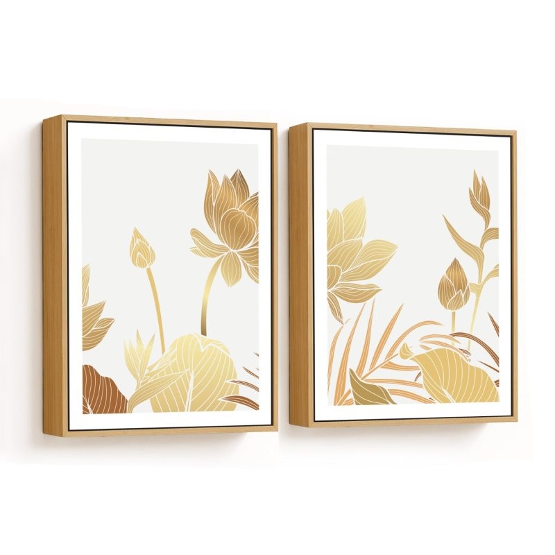 Set of 2 prosperous lotus