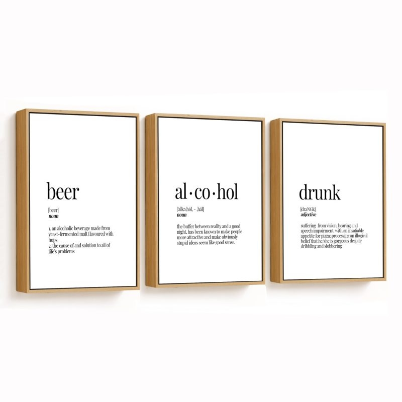 Set of 3 bar quote - beer, alcohol, drunk
